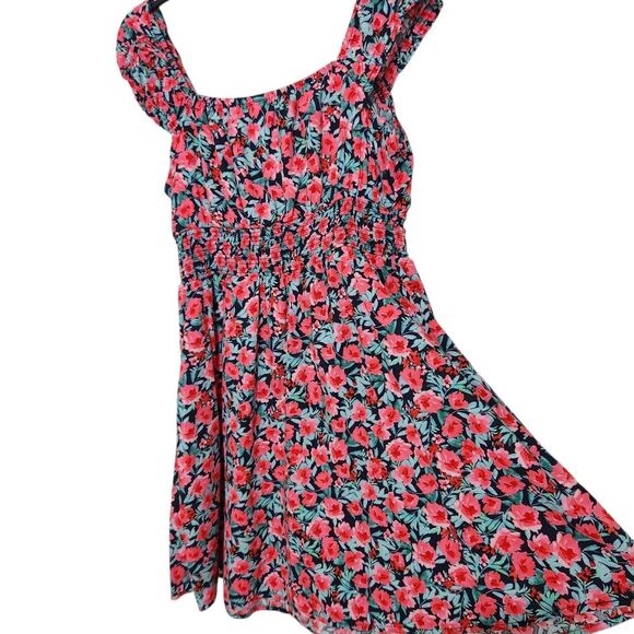 Old Navy Dress For Women Size Medium Floral Print On/Off Shoulder Ruffle - Picture 4 of 10